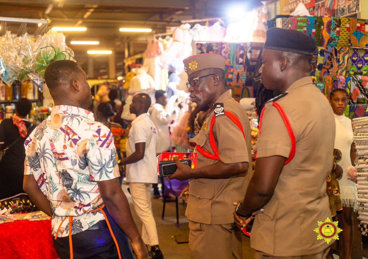 GNFS Storms Kumasi Kejetia Market For Fire Safety